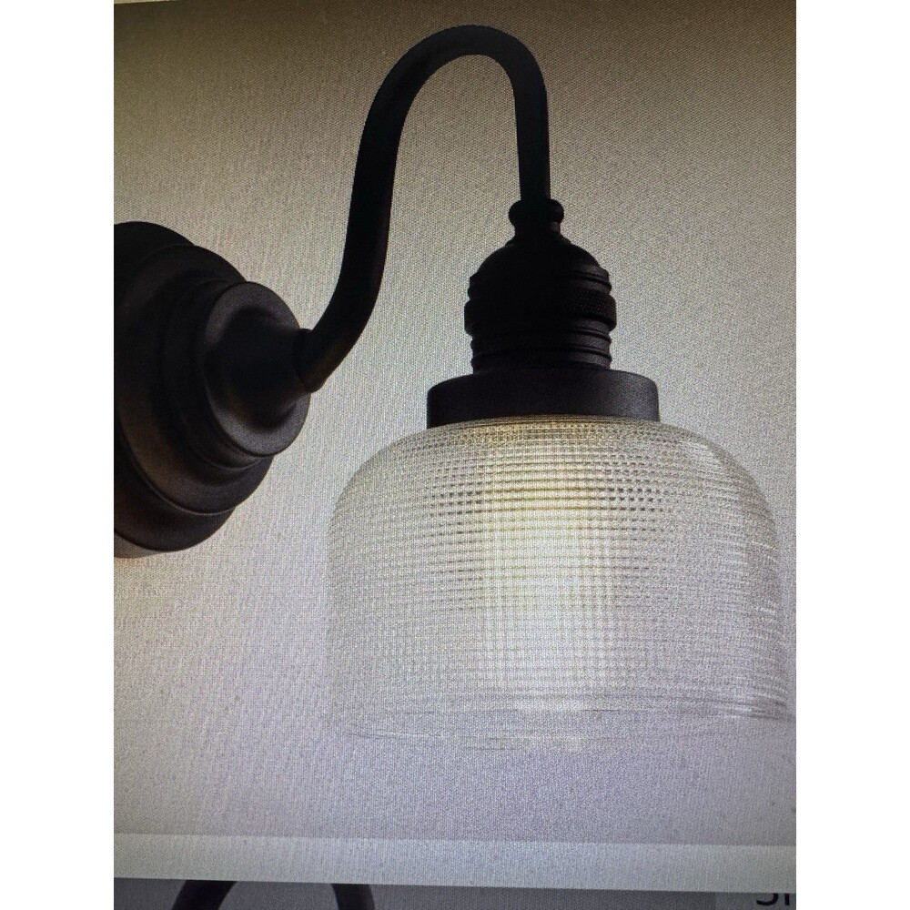 Vintage Boho Wall Sconces/Clear Checkered Glas Shade Black Color 1 Light